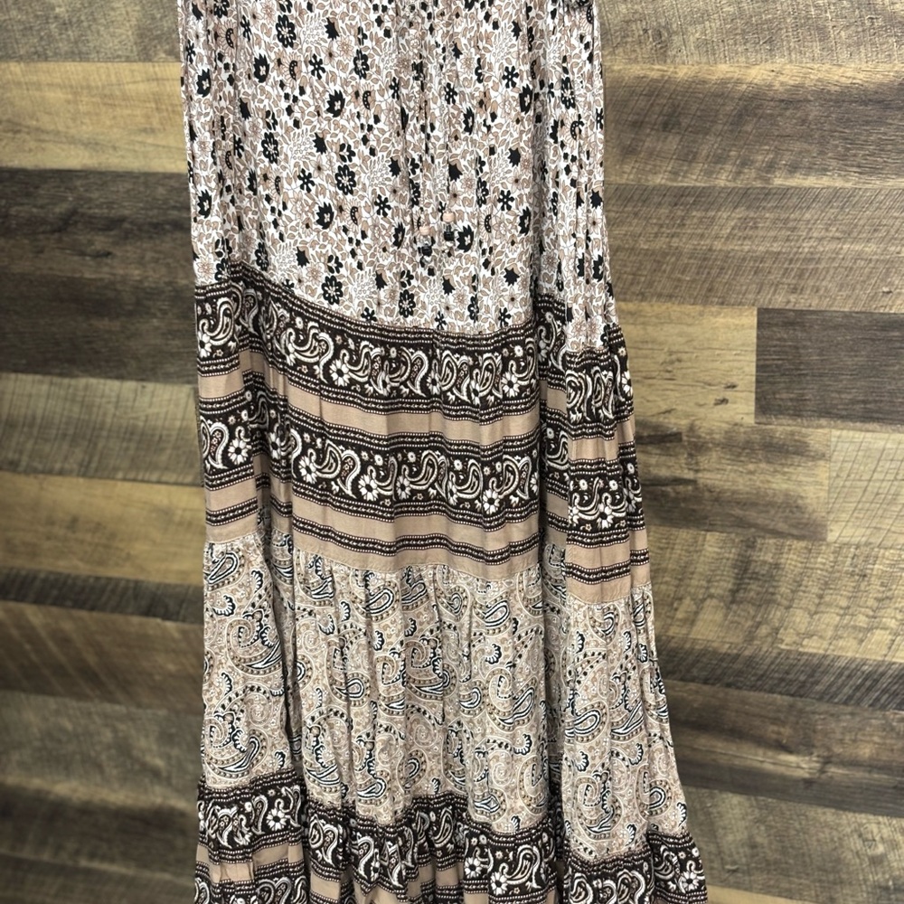 Floral and Paisley Print Skirt